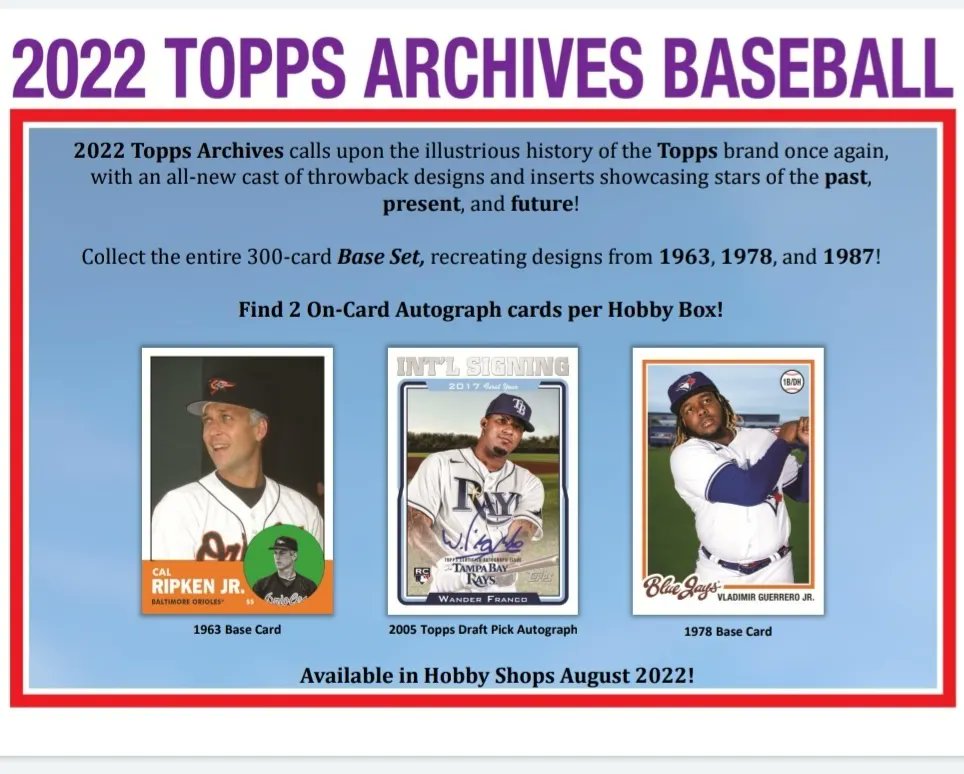 KnTSportscards's tweet photo. New Release Topps Archives 2022 Baseball #toppsarchives #topps #cardshopfl #cardshop #lcs #kntsportscards #newrelease #toppsdirect https://t.co/h2d2W9lUoW