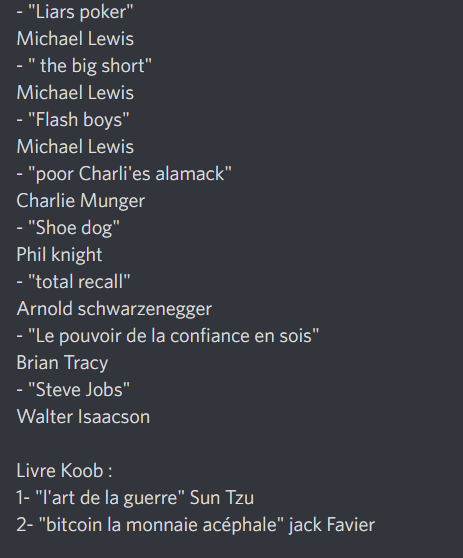 crypto_futur's tweet photo. @CryptoPicsou Ceux que j'ai préférés, il y a un peu de tout, mais surtout du mindset et de la finance. https://t.co/jxcjyDMWoF
