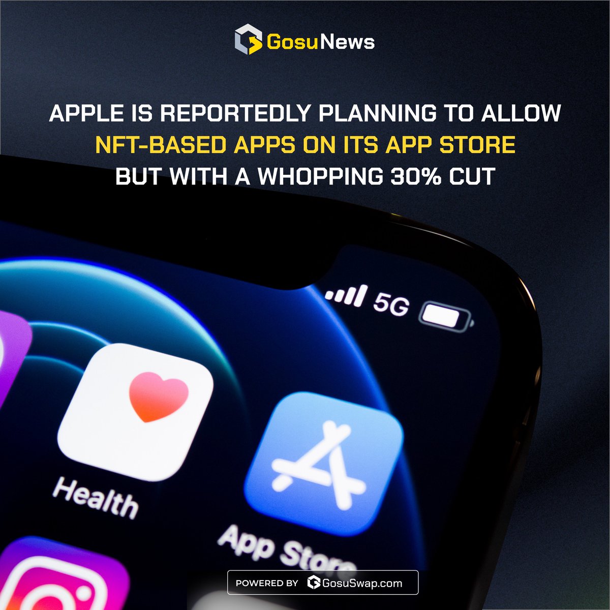 Apple is reportedly planning NFT-based apps on its App Store w/ a 30% cut.

This has stirred up tons of debates in the NFT space, with many focusing on how Apple's hefty cut will impact the future of this emerging tech. Resulting many #NFT startups threatened Thoughts? 🤔