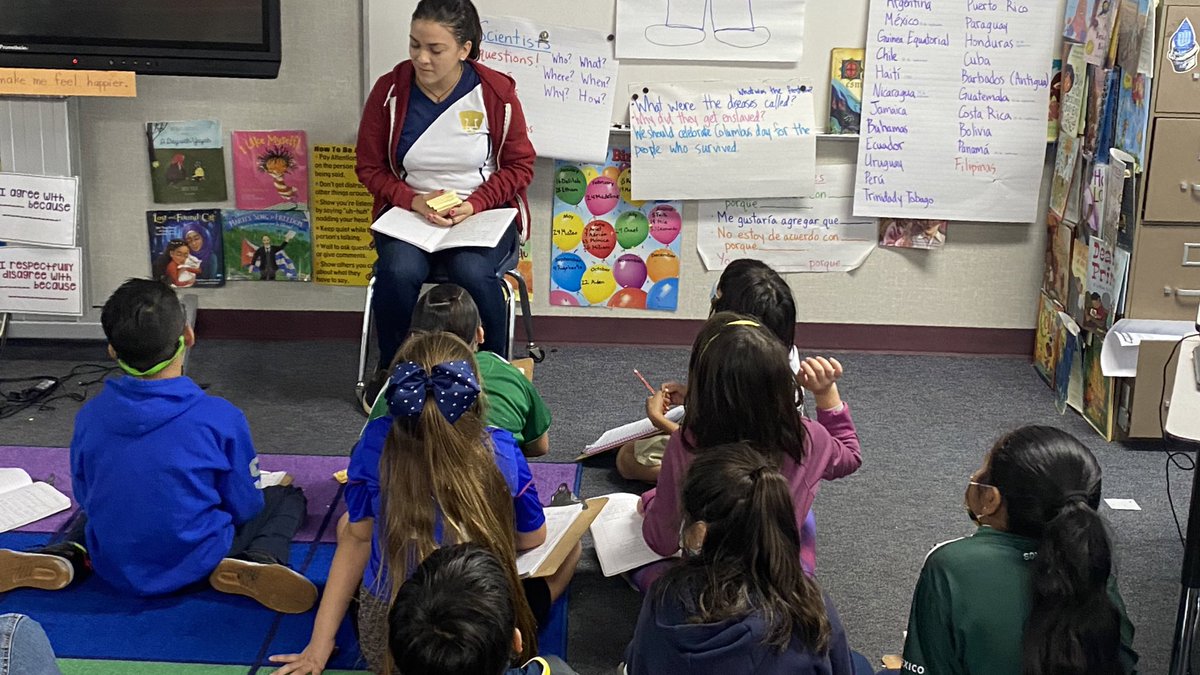 Leighangela_X's tweet photo. What luck to visit Kimball School twice in less than a week. So many opportunities for students to share their thinking both in English and Spanish through partner talk, collaborative groups, and whole group sharing. Kimball is a flourishing bilingual community in #NSDnow! https://t.co/n1SCLqiS96