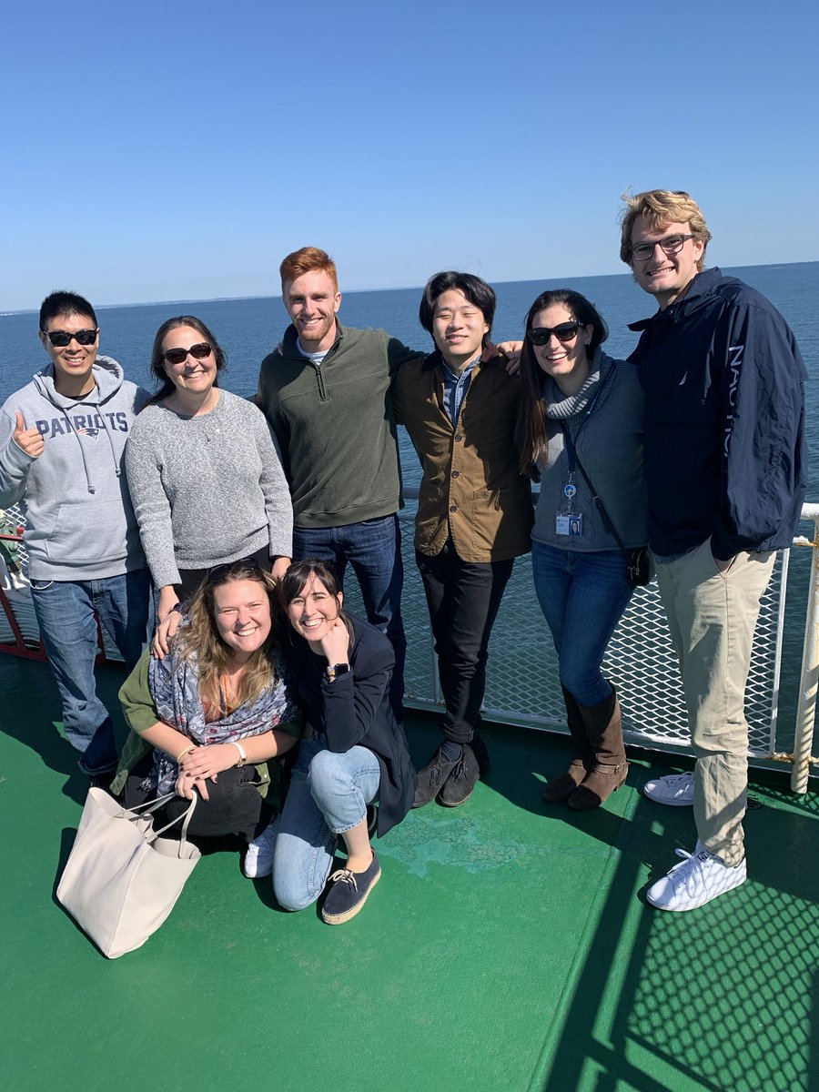 Our team on the Bridgeport, CT to Port Jefferson, NY ferry. Road-tripping from ⁦@DanaFarber⁩ to ⁦@CSHL⁩ #cshlTE22. ⁩