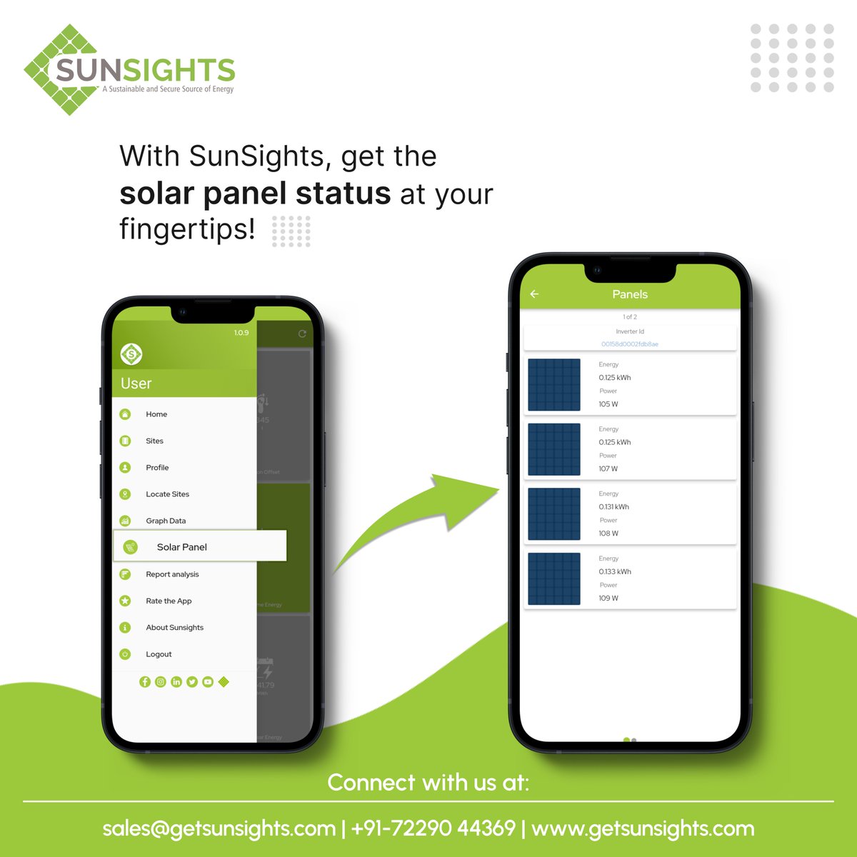 SunsightsSolar's tweet image. SunSights Live has an integrated function that allows you to monitor the status of your solar panels from anywhere in the world!

Connect with us:
📧 sales@getsunsights.com
📞 +91-72290 44369
🌐 getsunsights.com

#sunsights #systemlevelsolutions #switchtosolar #solarpower