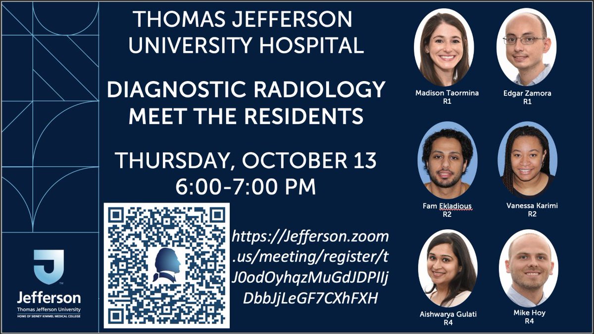 Meet the resident panel for the upcoming Q&A session! Take this chance to ask anything you would like to know about our program prior to your interviews! #radres #ERAS2023 #Match2023