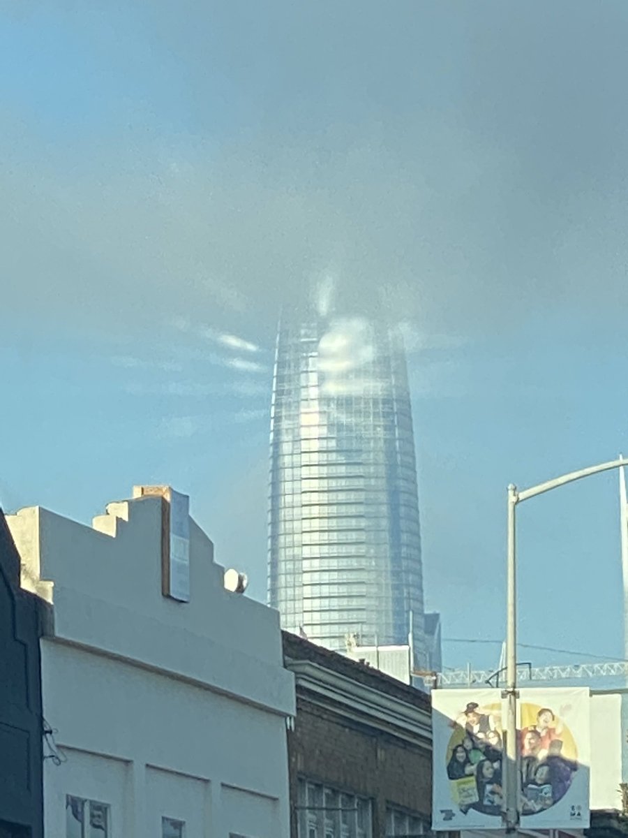 What is #Salesforce Tower beaming out?
