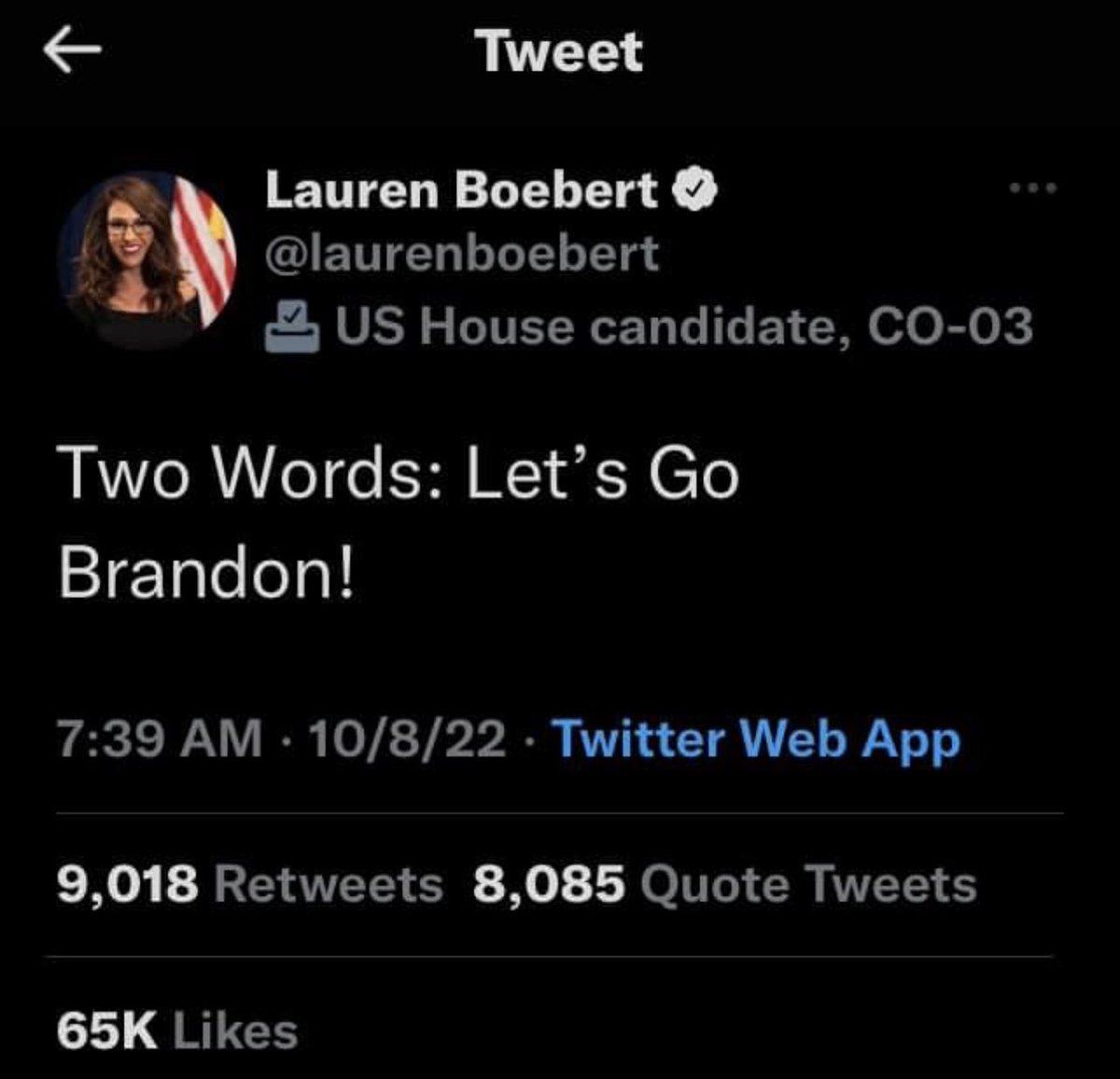 Can some one please tell her , that’s not two words ⁦<a href="/laurenboebert/">Lauren Boebert</a>⁩ 😂😂😂