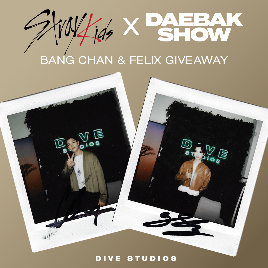 Thanks for tuning into Ep 1 of #DAEBAKShow featuring Bang Chan and Felix of @Stray_Kids and your host @ericnamofficial! ❤️ Check out this giveaway for a chance to win 3 SIGNED Polaroids from Stray Kids! gleam.io/wLL5X/daebak-s… #EricNam #BangChan #Felix #StrayKids #DIVEStudios