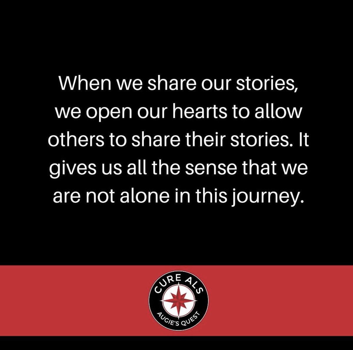 CathyStandish's tweet photo. Every story is unique. Every voice matters. No one has a corner on #ALS. As we come closer and closer to a treatment, never forget,
#WeAreALS and we have done this together.
#tuesdayvibe #AugiesQuest ✌️🌼👇 https://t.co/giz6FRX2tM