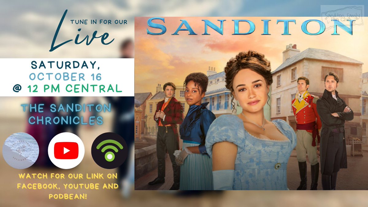 Meet us THIS SATURDAY, 10/16 at 12 PM CENTRAL STANDARD TIME. 

I will be going live from our PODBEAN account! sanditonchronicles.podbean.com
I will also being going live from our YOUTUBE account! youtube.com/channel/UC0Izh…
BE SURE TO SUBSCRIBE to BOTH to be notified when I go live.