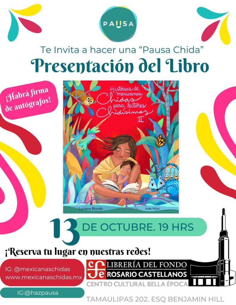 .<a href="/MexicanasChidas/">MexicanasChidas</a> presentan "Historias de mexicanas chidas para lectores chidísimos II" mañana a las 19 hrs. en #LibreríaRosarioCastellanos del <a href="/FCEBellaEpoca/">Librería Rosario Castellanos</a>. ¡Los esperamos!

#LeerTransforma #RepúblicaDeLectores