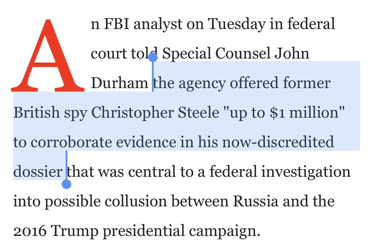 BREAKING: FBI offered disgraced MI6 agent Christopher Steele a MILLION dollars for evidence against President Trump. Evidence that didn’t exist. FULL Story from @JustTheNews: justthenews.com/government/cou…