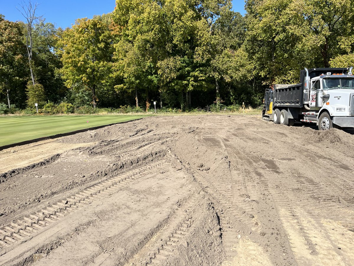 BrandonStith's tweet photo. Day 2: Row completely cored out, drainage 50% complete, sand making its way in, and a whole bunch of rocks. Shocked at how close to the surface a lot of these bigger rocks have been. Power Plus Excavating getting it done quick. #buckeyeturf https://t.co/d96K2kZaYL