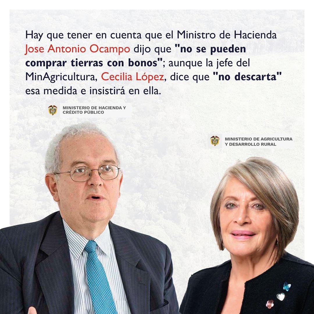 Gobierno @gustavopetrourrego y @fedegan_col, ¿trato hecho?✍🏼

Hay que tener en cuenta que el <a href="/minhacienda/">MinHacienda</a> Jose Antonio Ocampo dijo que "no se pueden comprar tierras con bonos"; aunque la jefe del @minagriculturacol, Cecilia López, dice que "no descarta" esa medida e insistirá