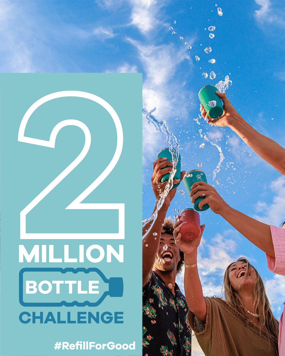 HydroFlask's tweet photo. The #RefillForGood Campus Challenge has officially started! Between now and November 30th, stay hydrated with the @drinktap app and refill your reusable bottle to help us eliminate 2 million plastic water bottles from college campuses! #2MillionBottleChallenge https://t.co/5Na4e5LVMH