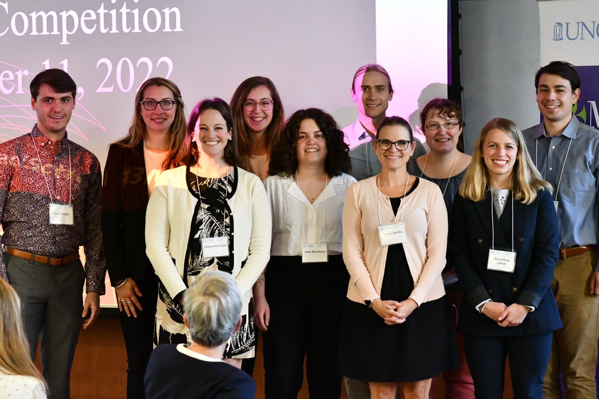 Congratulations to our Three Minute Thesis winner: MacKenna Wood! And congratulations to Lauren Herlihy with <a href="/UNCSON/">UNC School of Nursing</a> on snagging second place. Lastly, kudos to Rachel DuMez with <a href="/UNC_GMB/">UNC Genetics PhD</a> for winning peoples' choice! #3MT unc.live/3RTSrJc <a href="/unccollege/">UNC College of Arts and Sciences</a> @UNCResearch