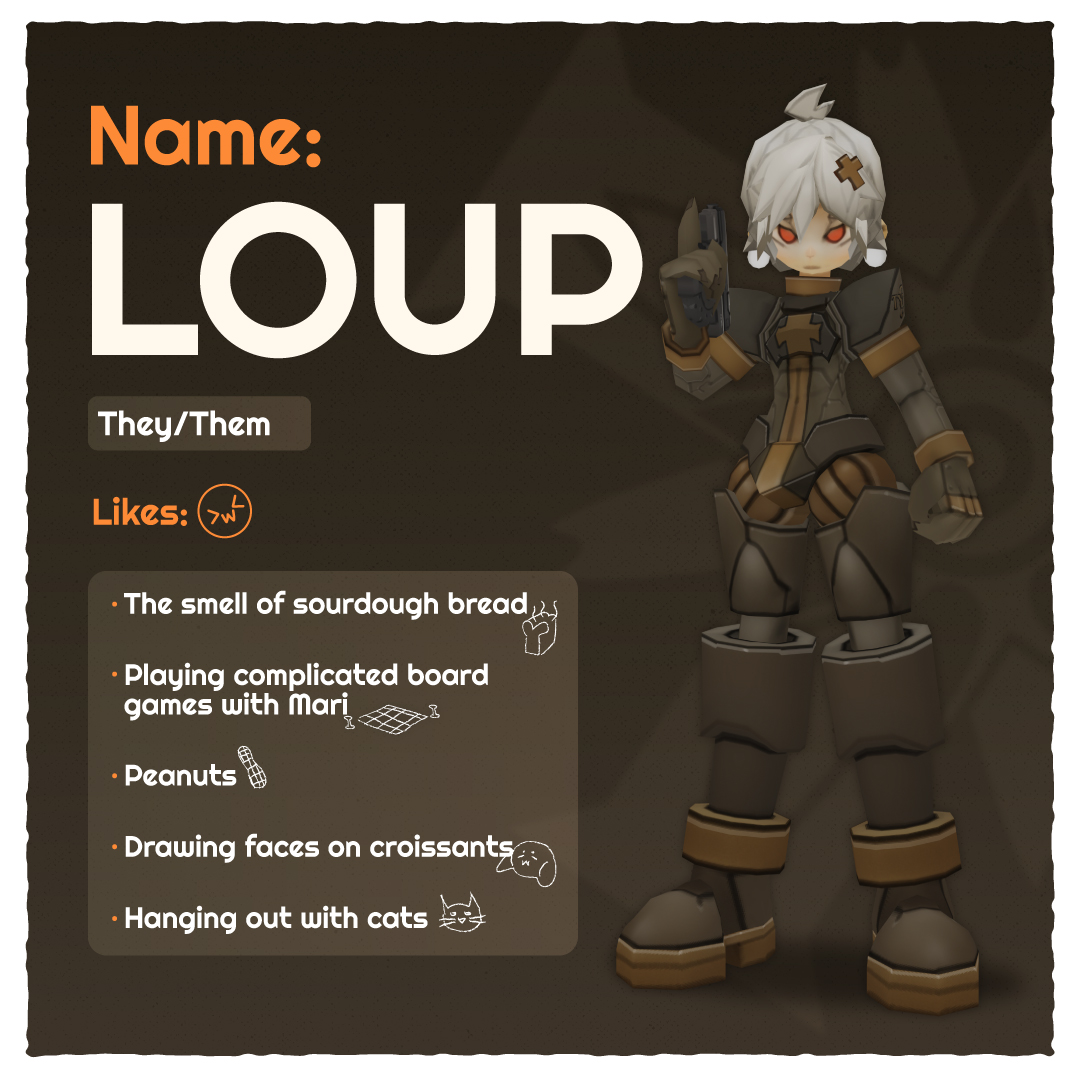 StudioAnther's tweet photo. Loup is #HavenFlower's main character, an ancient military android residing in the city of Ain Sof, where they bake delicious pastries and make everyone happy. Loup's life takes a dramatic turn when Ain Sof is attacked by the crimson android army. 
#gamedev #indiegame https://t.co/aJ708bnQJc