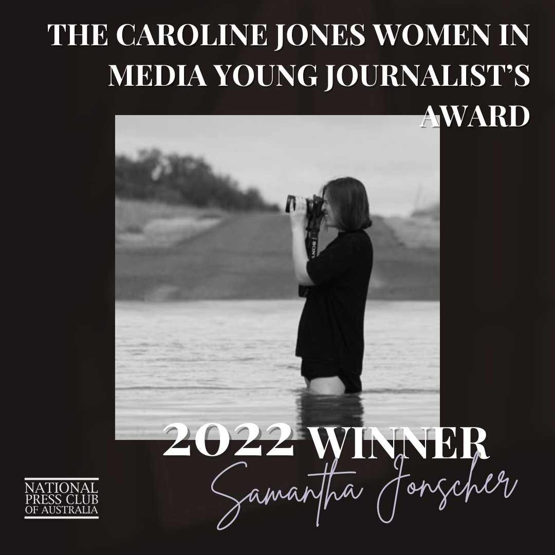 PressClubAust's tweet photo. Congratulations to the winner of the Caroline Jones Women in Media Young Journalist’s Award for 2022, Samantha Jonscher. @Samjonscher @WIM_Aus https://t.co/5oBGU8cgT4