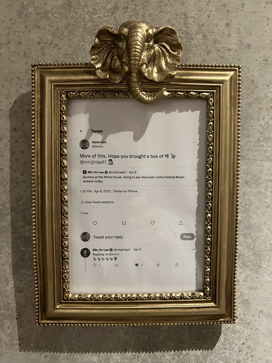 jsnom's tweet image. I framed my tweet @minjinlee11 replied to. 🙇‍♂️ I’ll frame the response to this response if I get another one. 🥸 #pachinko