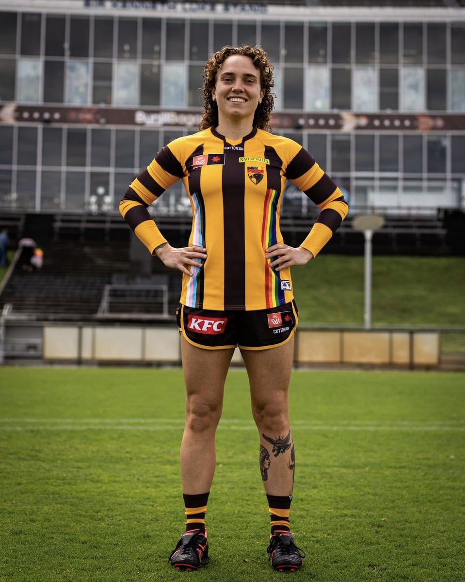 "Some of the elements we wanted to include in the design were football as a whole, but also the journey women have had in football."

<a href="/hawthornaflw/">Hawthorn FC AFLW</a> has unveiled its inaugural AFLW Pride Guernsey, to be worn in rounds eight and nine.

#AFLW | #AFLWPride