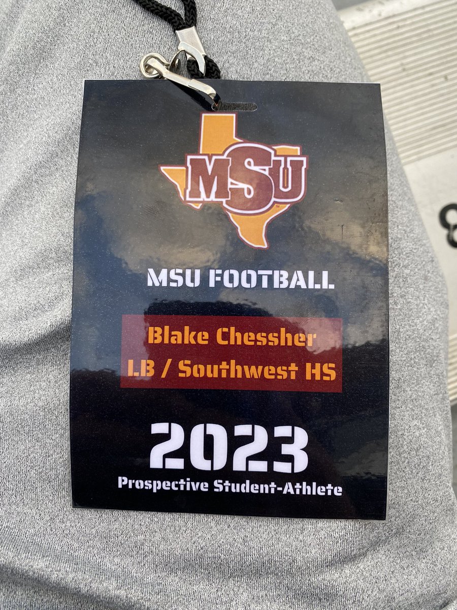 Blake_Chessher's tweet photo. Had a great time on Saturday!!
Grateful to be invited!!  @MSUTexasFB @aday_mac11 @Coach_MC_MSU https://t.co/hQeEw8xQ0a