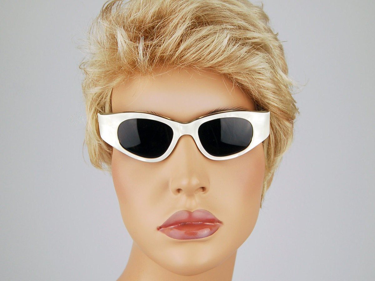 noveltyvint's tweet photo. Excited to share this item from my #etsy shop: Atomic Vintage Mask Cat Eye Sunglasses White Pearl Wrap Sunglasses France Optical 1960s Ladies https://t.co/C5qPf3hlST https://t.co/ve3hEAC1Ts