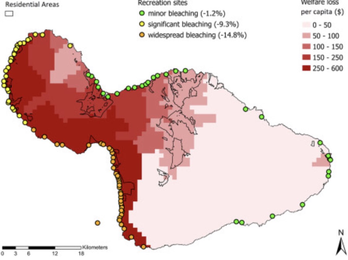 Island_UAV's tweet photo. Freshly published paper assessing the recreational value of Maui’s coral reefs. For this paper I got to inventory every beach and public park on Maui, do travel-cost GIS analyses, and of course make some beautiful maps! https://t.co/lWtoIawDwR https://t.co/CgaPplIZnx