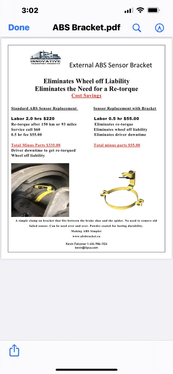 InnovativeTran3's tweet photo. Never pull a wheel again to replace a defective ABS sensor, avoid the liability that comes with removing wheels and no more re-torque from ABS sensor replacement https://t.co/7gGswKZzM4