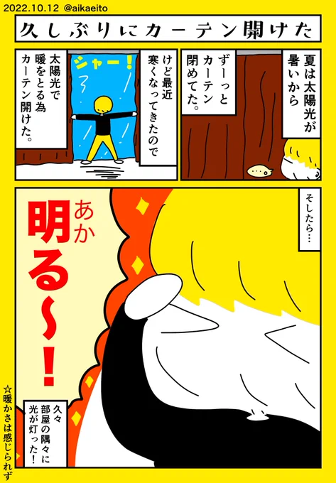 久しぶりにカーテン開けた 