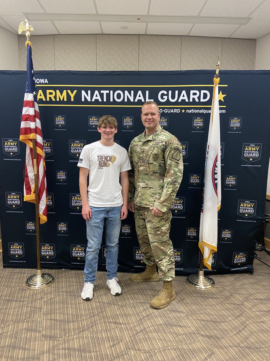 .<a href="/alex__cox/">Alex Cox</a> enlisted in the Army National Guard today! 🫡  We are beyond proud of this young man and we know he will do great things! Love you! 🥰  #IowaArmyNationalGuard