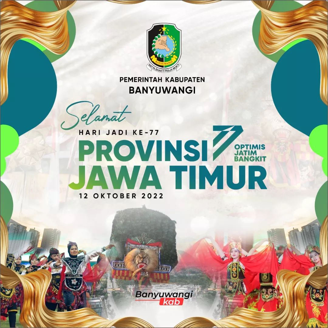 Kolaborasi dan inovasi menjadi kunci semakin Optimis Jatim Bangkit, Kami Kabupaten Banyuwangi bangga menjadi bagian Provinsi Jawa Timur.

Selamat Hari jadi ke - 77 Provinsi Jawa Timur <a href="/JatimPemprov/">Pemprov Jawa Timur</a> 

#jawatimur #Banyuwangi #kolaborasi #inovasi #provinsijawatimur