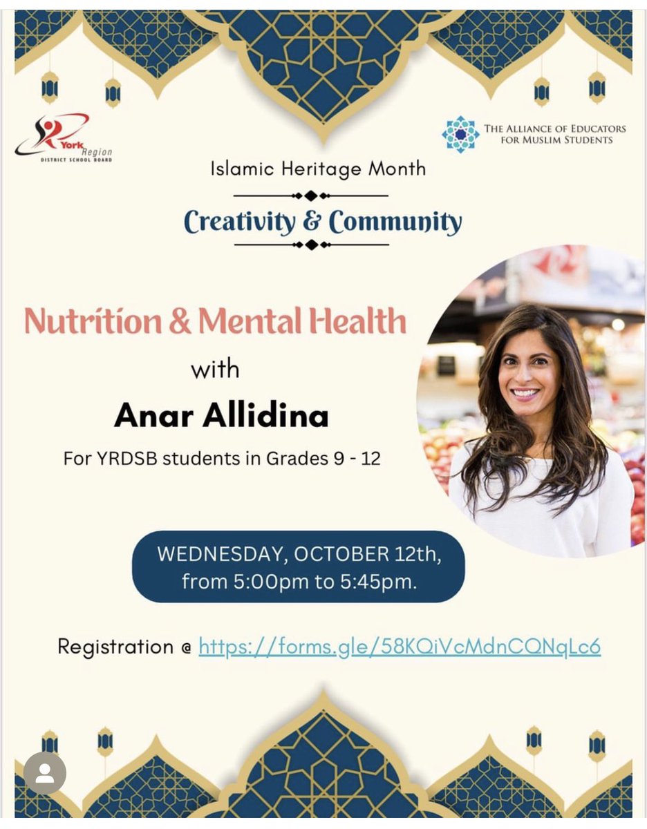 AEMSyr's tweet photo. Creativity &amp; Community #IslamicHeritageMonth @YRDSB @yrdsbinclusion @AnarAllidina Register here: https://t.co/lJ9rZ495f4 https://t.co/pnok6F12a4
