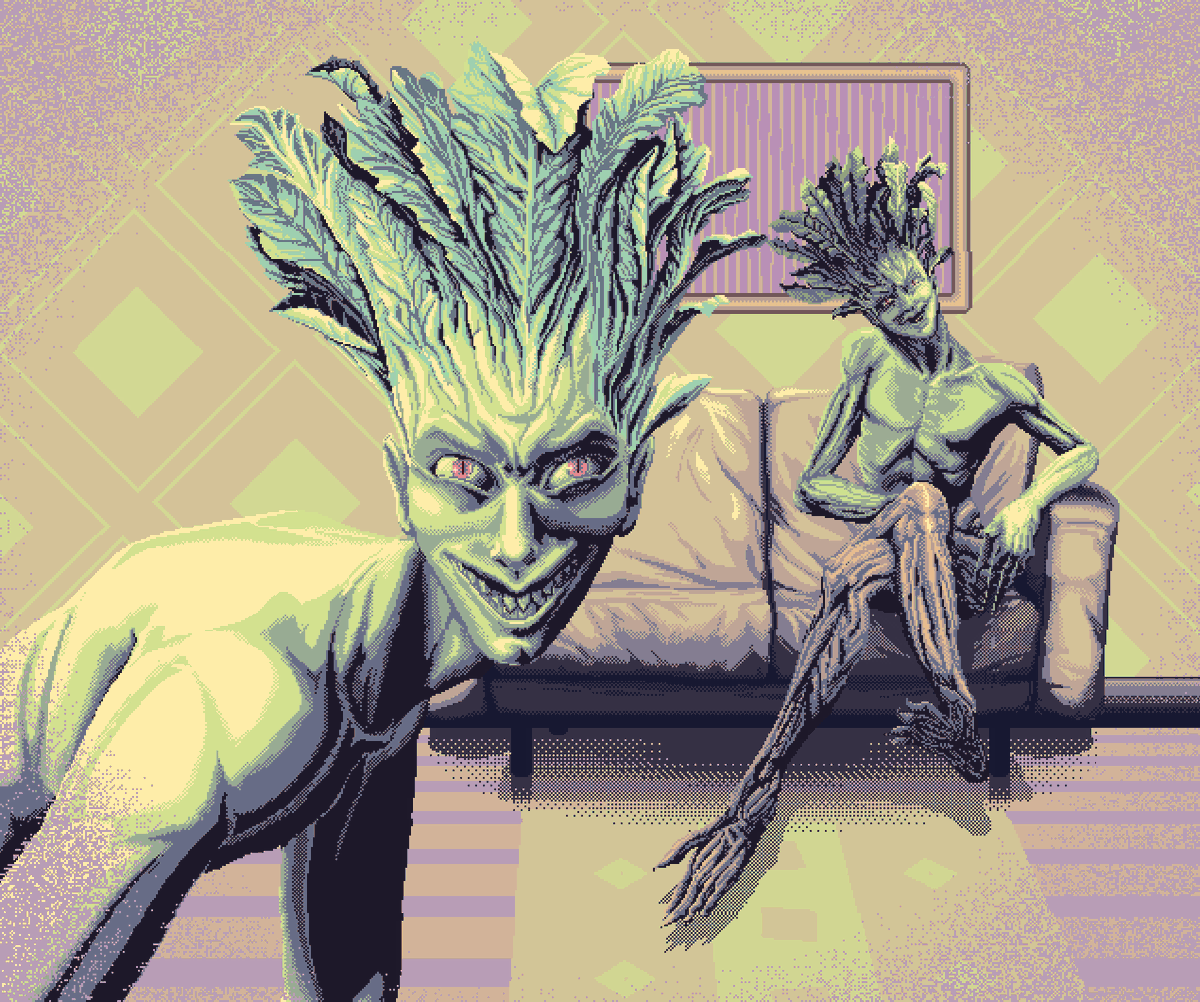 criptocromo's tweet photo. This is #PortafolioDay, and I have been creating lettuces for the past months. Yeah, smiley lettuces ... (one complete artwork &amp; sketches below! ) https://t.co/3P4uUC5Zuu