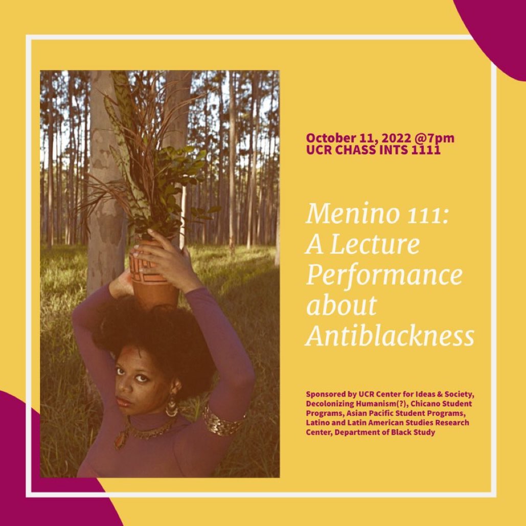Excited tonight to attend the first-ever event cosponsored by the new Department of Black Study (<a href="/UCRBlackStudy/">UCRBlackStudy</a>)! Hope to see you all there. Begins at 7pm in INTS 1111.