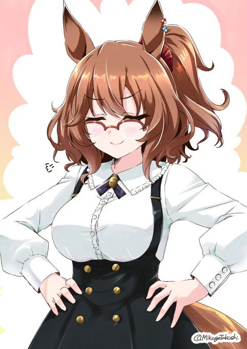 ■私服でどややするマーちゃん■「ドヤ」ではなく「どやや」であることがミソ(笑)こういう私服見るのも描くのも好き(n*'ω`*n)あと眼鏡も雰囲気にあっててかなりナイス!なお、マーちゃんを引くためのジュエルがもう0の模様(';ω;`)ウゥゥ 