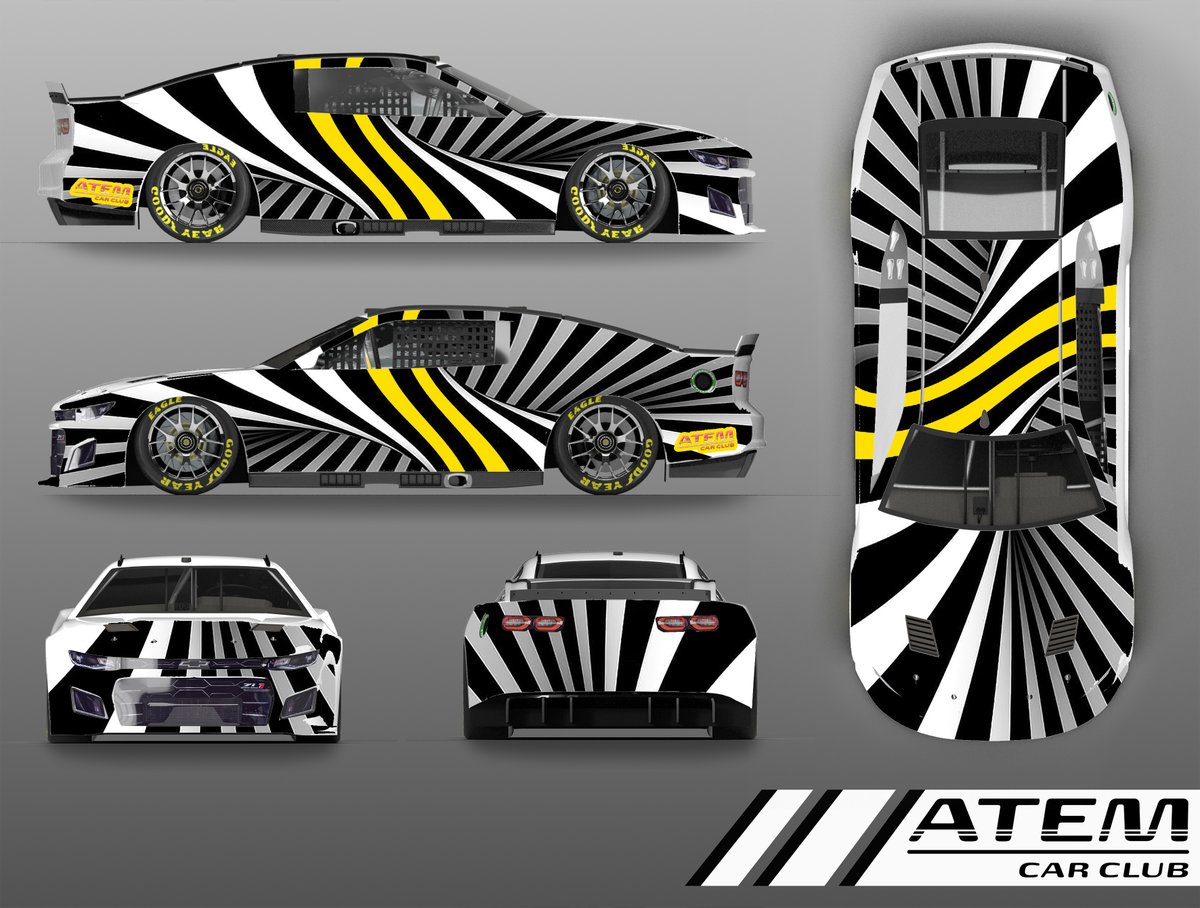 djmcenergy's tweet photo. @julialandauer @ATEMCarClub  #Julia4TheWin Had fun thinking about what to design and with my limited time I managed to get this done with 4 hours to deadline. A twister pattern reflecting a twisters power with yellow stripes of sunshine striking though. @PrawnToRide https://t.co/XqelOb4L6C