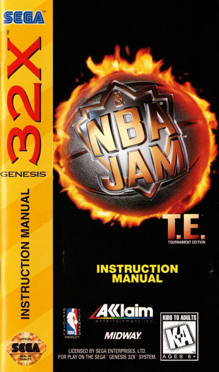 NBA Jam (the book) on Twitter "1995 manual front/back cover art for