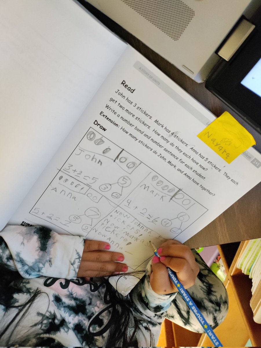 Wow! First grader solving a 3 step word problem independently using the Read Draw Write strategy! <a href="/eureka_math/">Eureka Math</a>