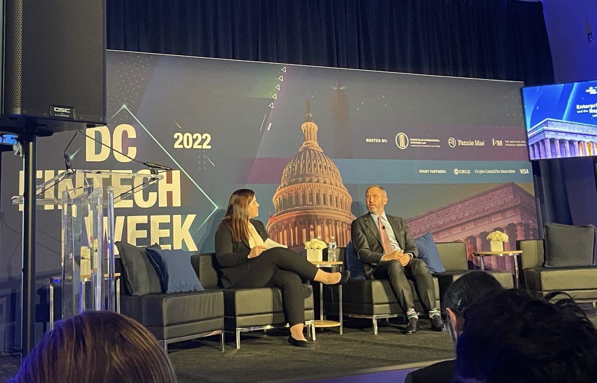 Huge thanks to <a href="/ChrisBrummerDr/">Chris Brummer</a> for bringing together the public &amp; private sectors every year at the always awesome #DCFintechWeek, and to <a href="/allyversprille/">Ally Versprille</a> for moderating a great fireside chat on the need for regulatory clarity + Ripple’s growing global presence!