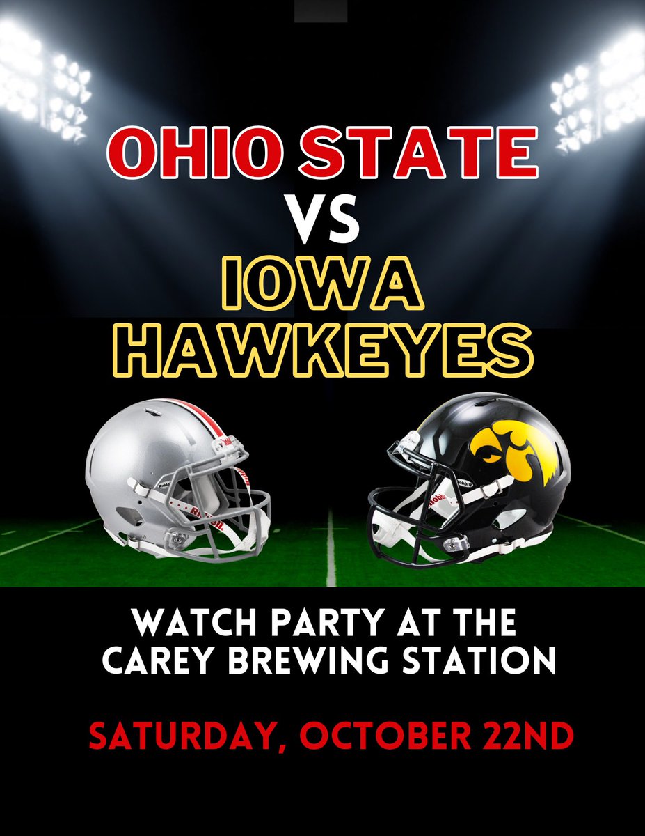 CareyBrewing's tweet photo. The CBS Oktoberfest Sat. 10/22 @ 11:00. Our fest  is a "Tap Takeover." 
5 ounce pours of your choice can be purchased with a souvenir glass with 6 selections! 
Iowa @ Ohio State @ 12:00
Fall Art &amp; Craft Show @ 1:00
Jonny Burritos Food Truck @ 4:00
Whiskey Over Water @ 8:30 https://t.co/Ht8lmmqqwb