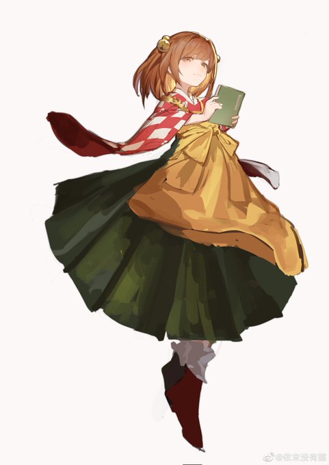 「wide sleeves yellow apron」 illustration images(Latest)