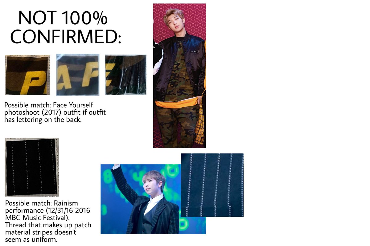 matchastarcandy's tweet photo. updated namjoon's recode bag log!! marking the pinstripes and camo unconfirmed since the stripes are maybe not as uniform as the rainsim outfit/we don't know if the face yourself outfit has lettering on the back, etc. Still looking !
#RM #HYBEInsight #Namjoon #BTS https://t.co/wFlrqdKAaz