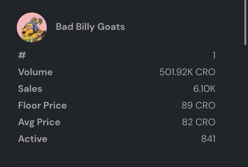 🎁GIVEAWAY🎁
To celebrate over 500K #CRO on Ebisusbay for the Bad Billy Goats, we will be giving away 100$CRO to a couple winners! 72hrs

***To Enter***
✅Follow
✅RT this post

🍀Good Luck Crossbreeds