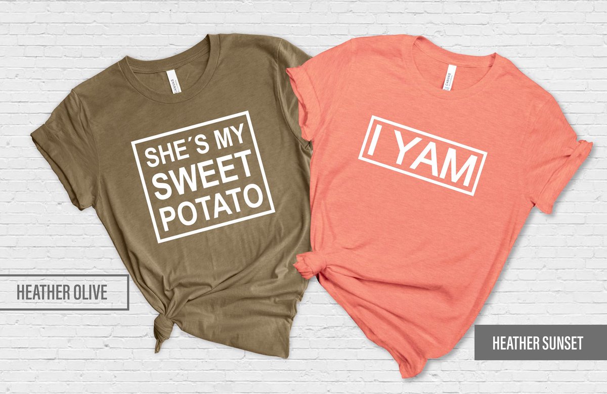 reguloher's tweet photo. Thanks for the kind words! ★★★★★ "Turned out great and shirts are so soft!!" Chelsea T. #etsy #thanksgiving #mysweetpotato #crew #shortsleeve #couplematchingtees #coupleshirts https://t.co/mmW7Ux4eI5 https://t.co/q8YXNliInI