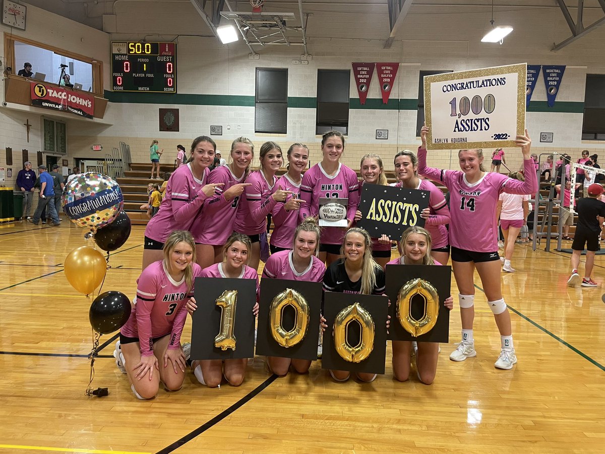 Hinton_Vball's tweet photo. Great win over Gehlen tonight and  over 1,000 assists for our setter, Ashlyn Kovarna!! On to regionals! https://t.co/AtaMwZYfB2