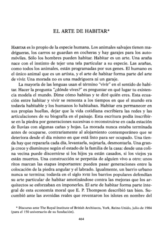 Don_Mondragon's tweet photo. Hoy quiero compartirles las primeras páginas de un ensayo de Iván Illich que se llama "El arte de habitar". Es un ensayo que me resuena en el capítulo que estamos leyendo en el #ClubBenjaminLay, y también me resuena en Javier, en David y en otra gente que se ha ido en estos días https://t.co/FhJKwlL5Ex