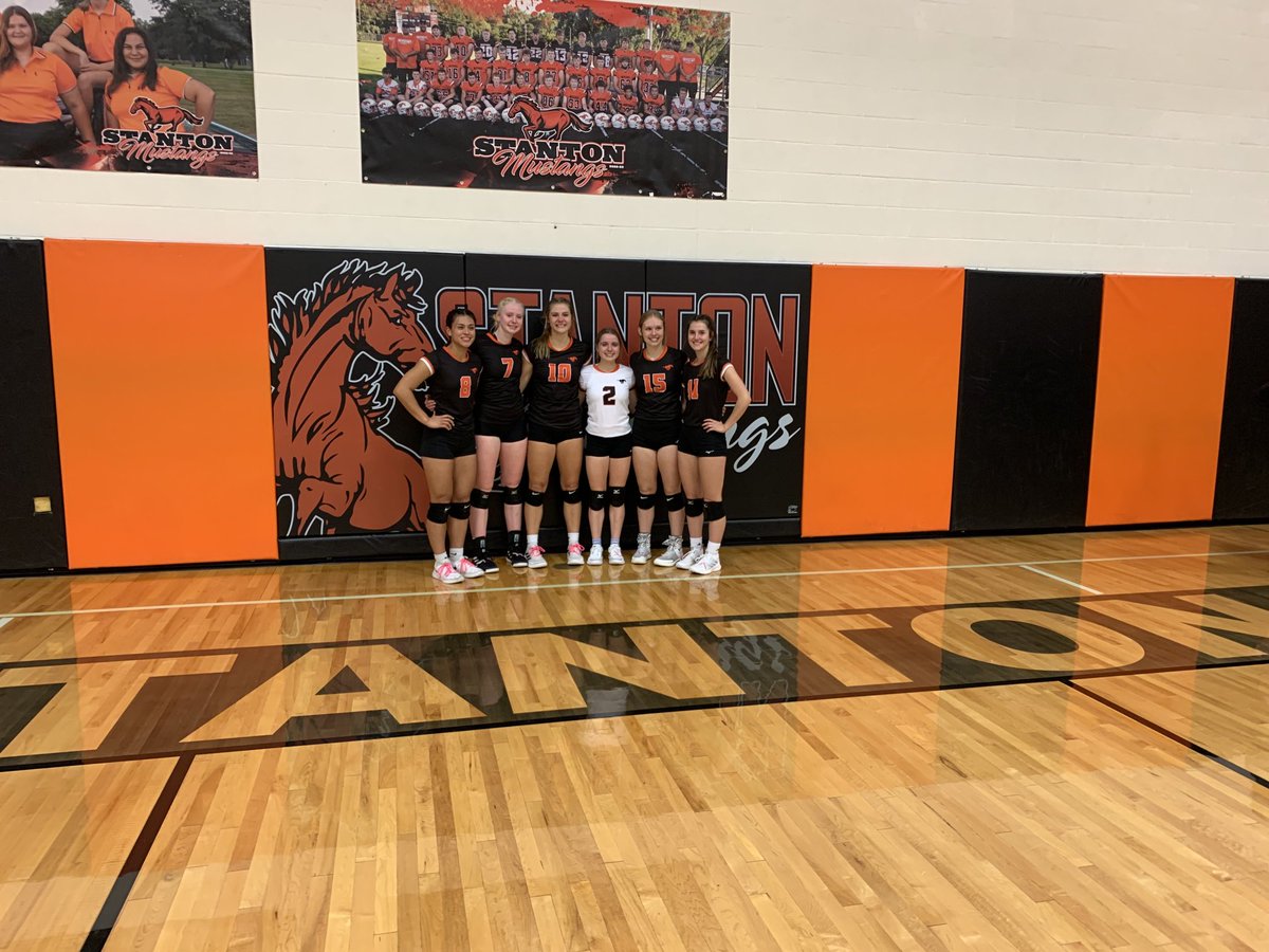 ⁦<a href="/SCSActivities/">Stanton 🐴 Activities</a>⁩ Congratulations to the Stanton High School Volleyball team all three levels won tonight. Also thank you to these six seniors who have shown leadership throughout the season!#proudtobeamustang