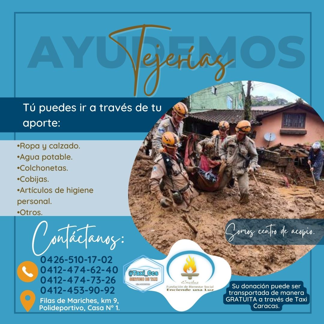 enciluz's tweet photo. Este viernes 14/10 iremos en #apoyo a #Tejerias, tras las tragedias acontecidas actualmente. 
En alianza con personal profesional de salud y bienestar iremos transportados en @taxi_ccs @taxi_caraca 
Puedes hacer llegar tu aporte GRATUITAMENTE hasta nosotros desde ellos. https://t.co/X0hQsCVgDa