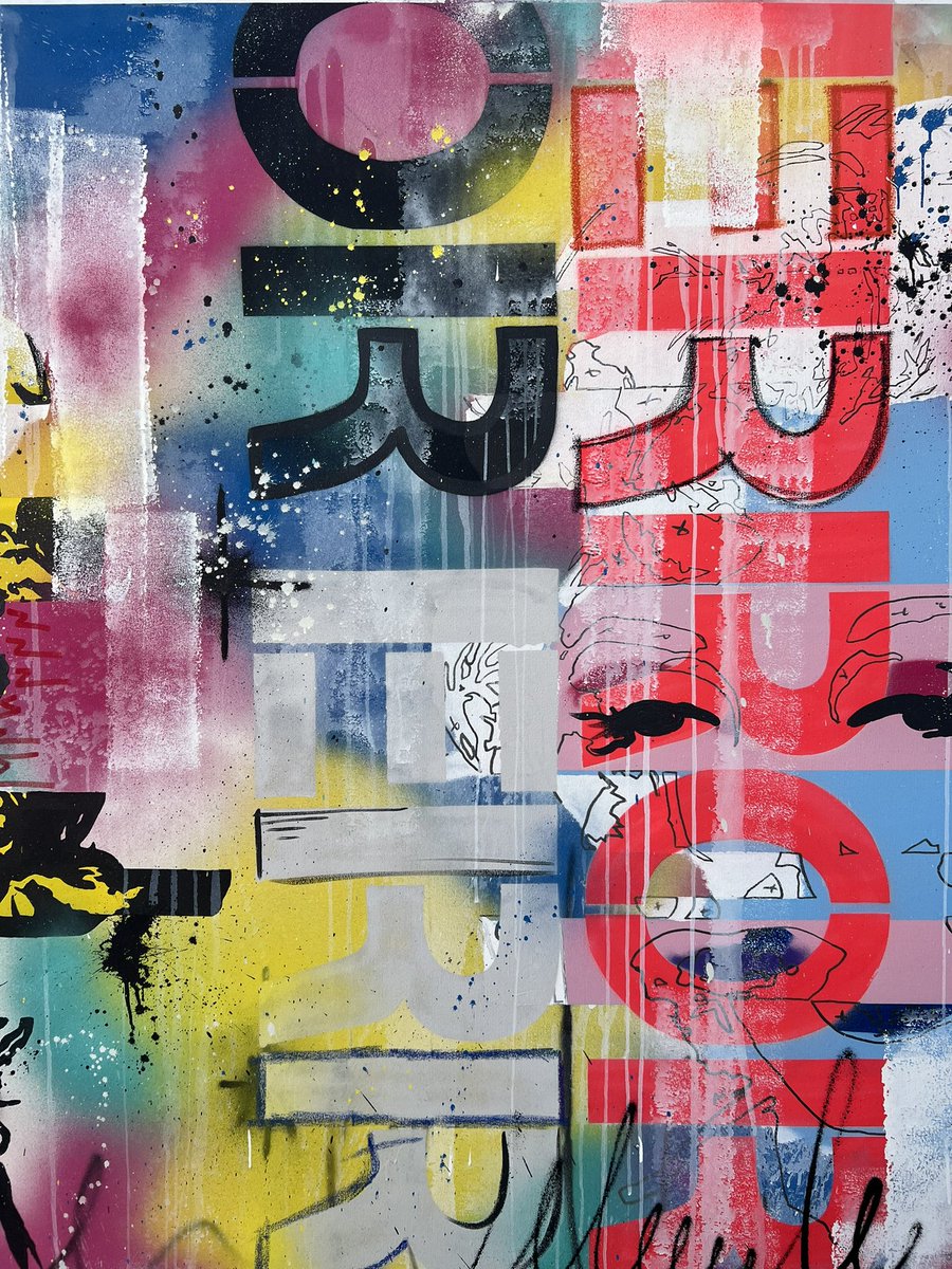 ArtlordLA's tweet photo. Detail shot form todays 5x8ft canvas I just finished! #artlord https://t.co/r4YKOqygSd