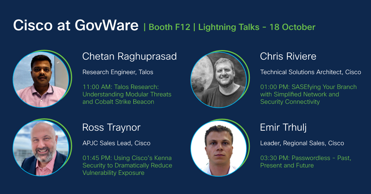 ciscoapac's tweet photo. Counting down 1️⃣ week to GovWare! Stop by booth F12 to hear lightning talks by experts. Stand a chance to enter a giveaway to win AirPods Pro 2 when you tune into our lightning talks! Find out more 👉 https://t.co/wFR7bC1T4k
#CiscoSG #CiscoSecure #CiscoAtGovWare https://t.co/dwvvN4gmSd