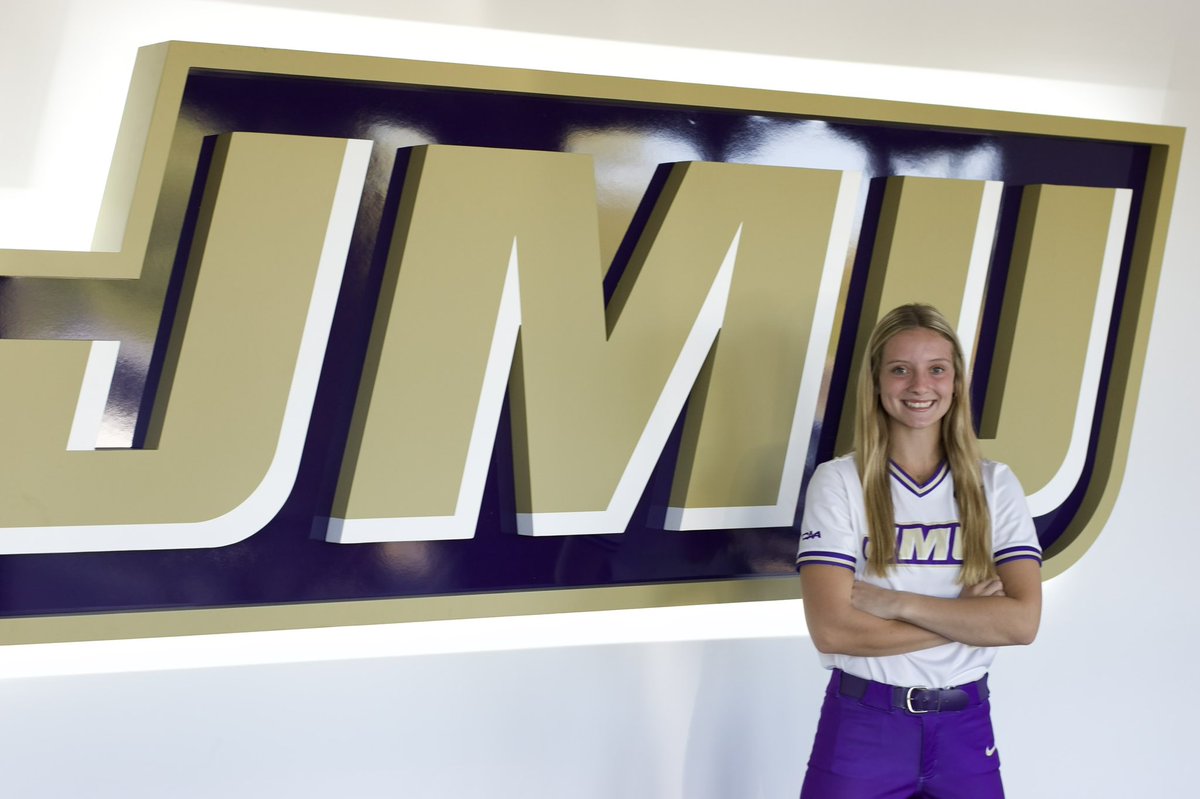 emilylegrand1's tweet photo. I am extremely excited to announce that I will be continuing my athletic and academic career at James Madison University! A big thank you to my coaches, teammates, and a huge thank you to my parents who made this possible! Go Dukes!!!💜💛 @JMUSoftball @gaimpactcaymol https://t.co/KVZIuJIMNZ