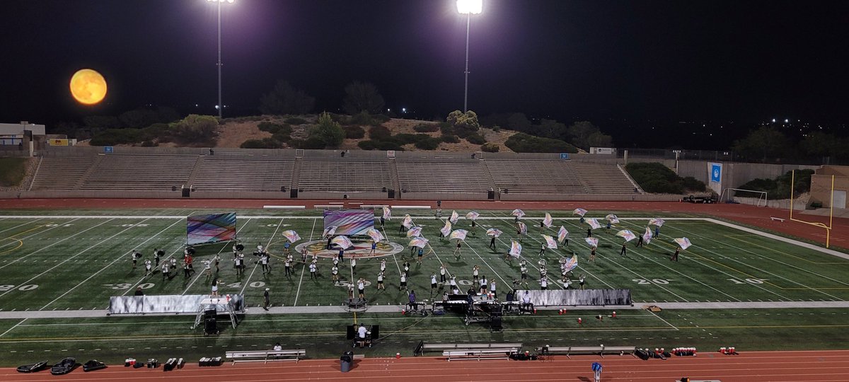 Beautiful Moon illuminating over our end of practice full show run through 🌕💙🐾🎶💃🚩🥁